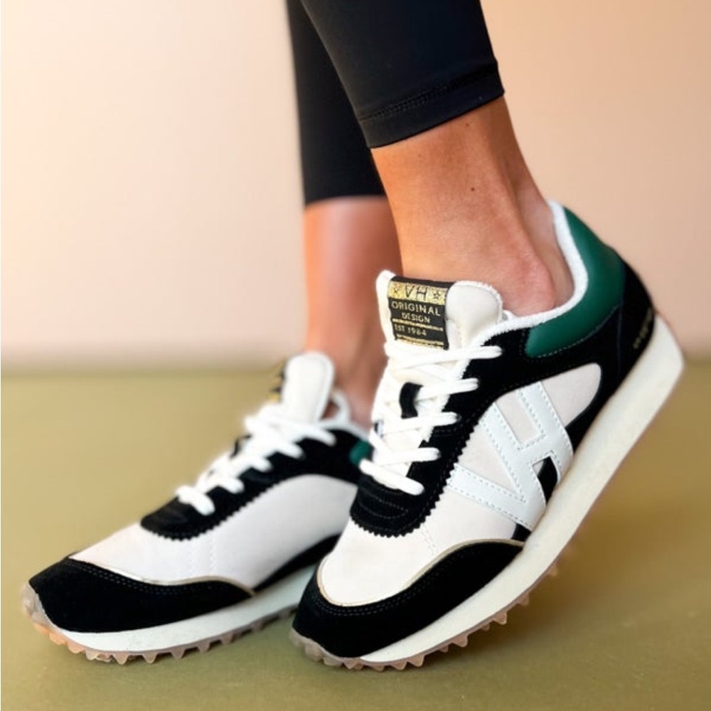 Vintage Havana Black and Green Sneakers Retro Style